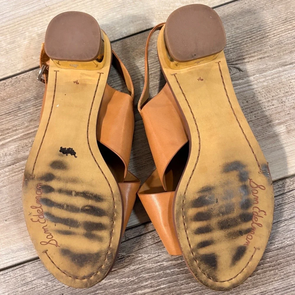 Sam‎ Edelman Torin Tan Sandals Women's 9.5 Open Toe Casual Chic Quiet Luxury